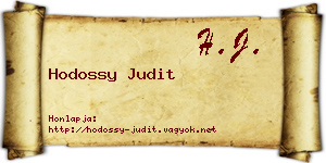 Hodossy Judit névjegykártya